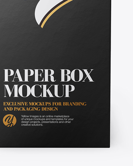 Paper Box Mockup   Front View (High Angle Shot) PSD #1