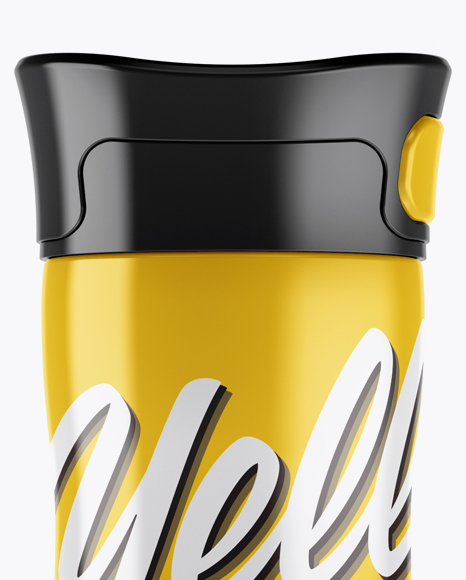 Download 1l Glossy Thermos Mockup In Bottle Mockups On Yellow Images Object Mockups PSD Mockup Templates