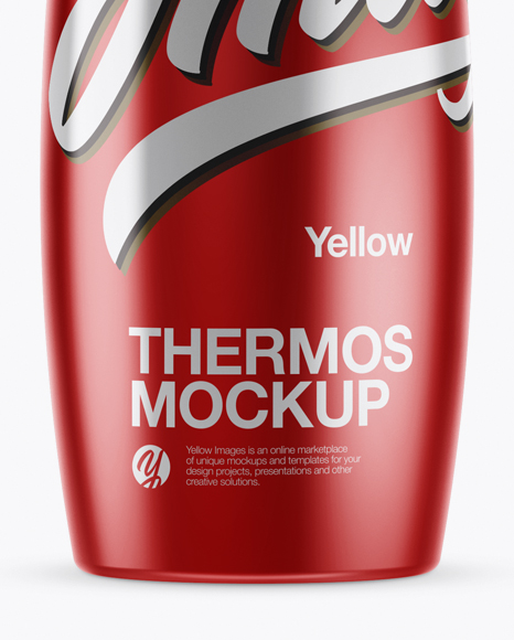 Download 1l Matte Metallic Thermos Mockup In Bottle Mockups On Yellow Images Object Mockups PSD Mockup Templates