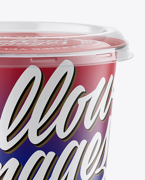 500g Yogurt Cup Mockup - Front View