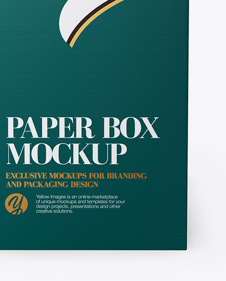 Textured Box Mockup   Front View (High Angle Shot) PSD #1