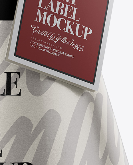 Glossy Bottle With Paper Label Mockup PSD #7