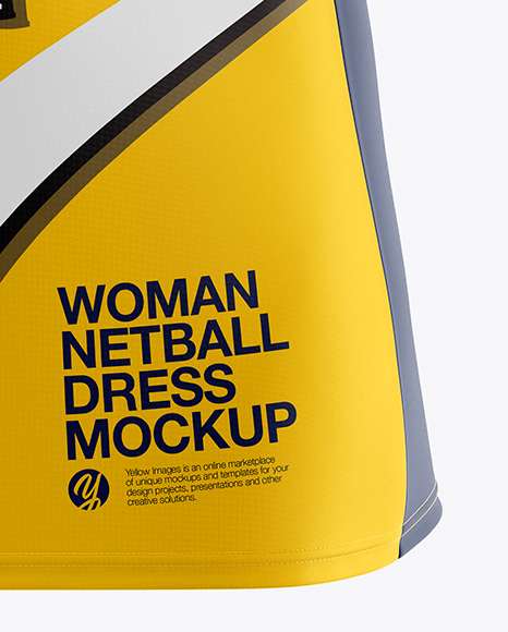 Download Netball Dress Hq Mockup Front View In Apparel Mockups On Yellow Images Object Mockups