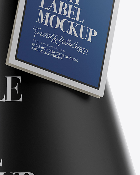 Matte Bottle With Paper Label Mockup