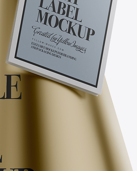 Metallic Bottle With Paper Label Mockup PSD #7