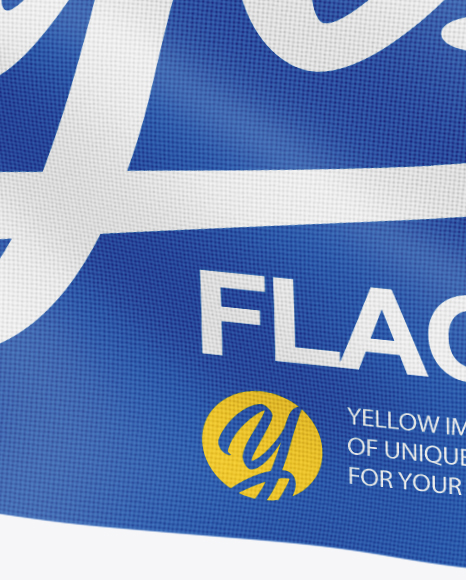 Flag Mockup In Outdoor Advertising Mockups On Yellow Images Object Mockups