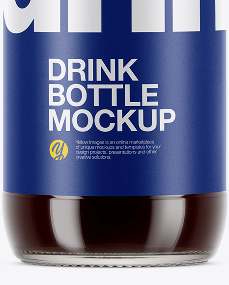 Clear Glass Dark Drink Bottle Mockup PSD #1