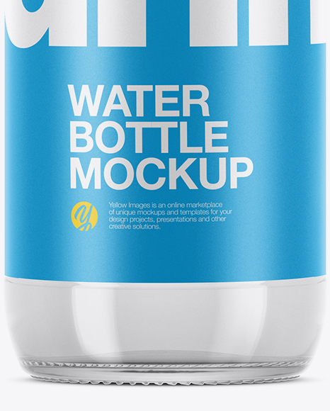 Download Clear Glass Water Bottle Mockup in Bottle Mockups on Yellow Images Object Mockups