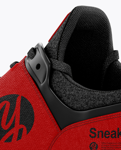 Download Sneaker Mockup Back Half Side View In Apparel Mockups On Yellow Images Object Mockups