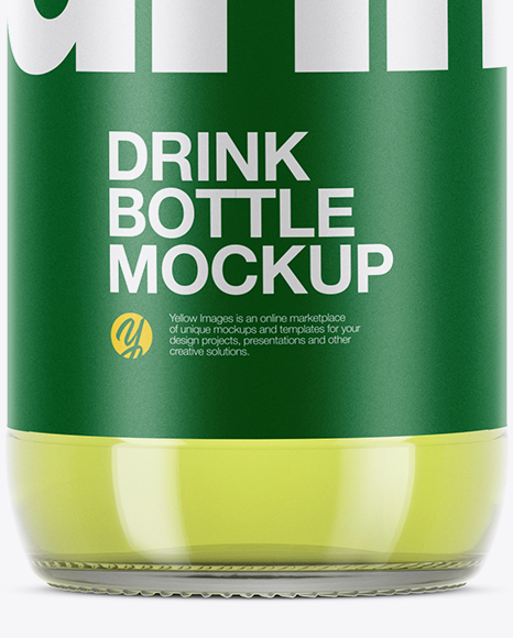 Clear Glass Bottle With Lime Drink Mockup PSD #1