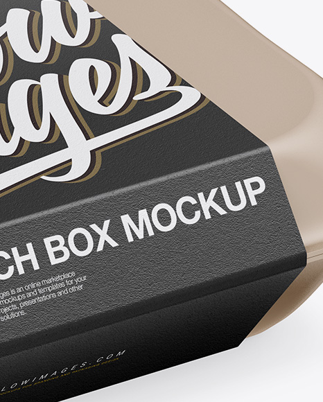 Download Lunch Box Mockup Half Side View High Angle Shot In Box Mockups On Yellow Images Object Mockups PSD Mockup Templates