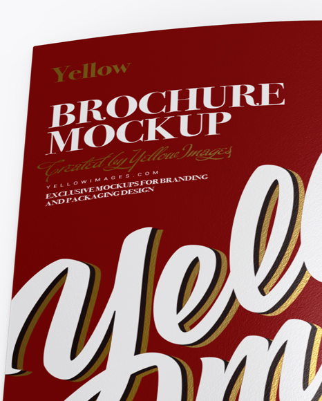 2xDL Brochures Mockup (High-Angle Shot) on Yellow Images Object Mockups