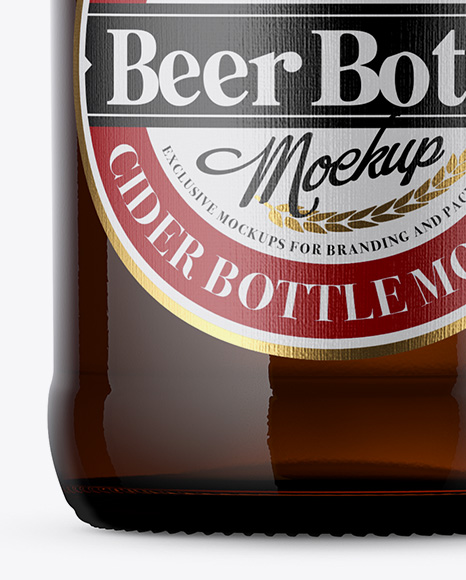 Amber Beer Bottle Mockup PSD #2