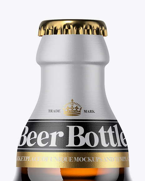 Amber Beer Bottle Mockup PSD #6