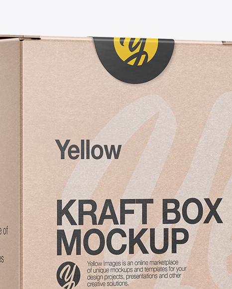 Download Kraft Box With Pasta Mockup Half Side View In Box Mockups On Yellow Images Object Mockups Yellowimages Mockups