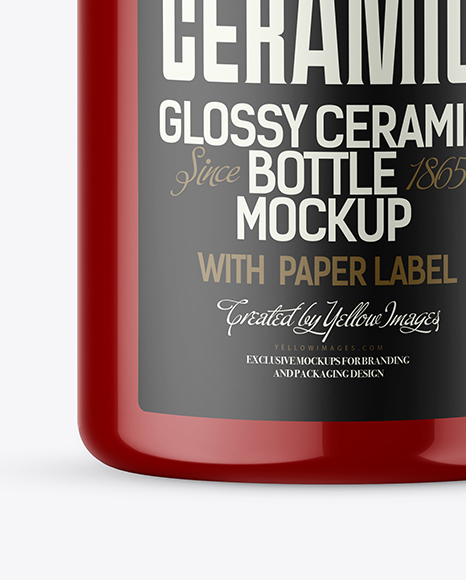 Download Glossy Ceramic Bottle With Wax Psd Mockup Yellowimages