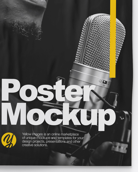 Download A1 Poster Mockup in Stationery Mockups on Yellow Images Object Mockups