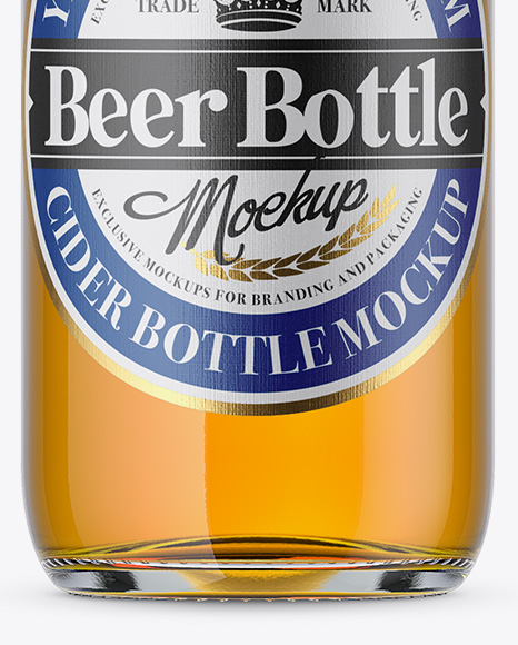 Clear Glass Beer Bottle Mockup PSD #4