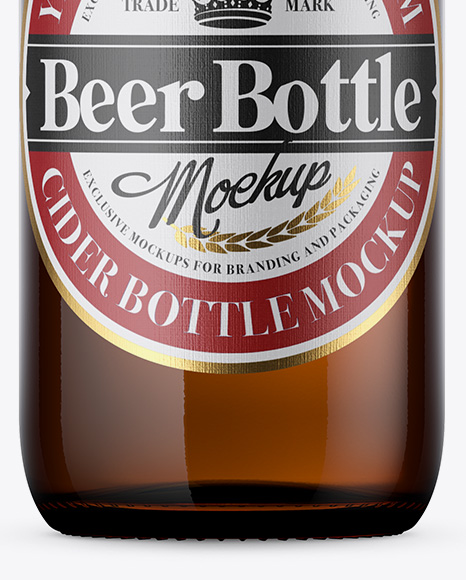 Amber Beer Bottle Mockup PSD #1