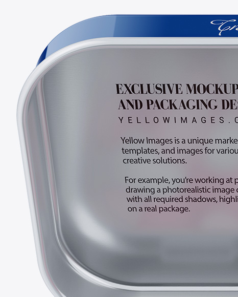 Opened Glossy Tin Box With Candies Mockup   Front View (High Angle Shot) PSD #2