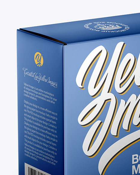 Download Box With Metallic Cup Psd Mockup Half Side View High Angle Shot Yellowimages