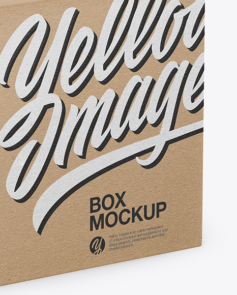 Kraft Paper Box Mockup   Half Side View (High Angle Shot) PSD #1