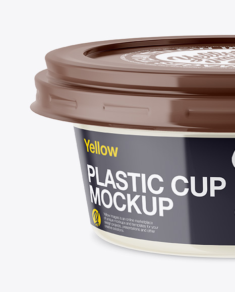 Glossy Plastic Cup Mockup - High Angle Shot