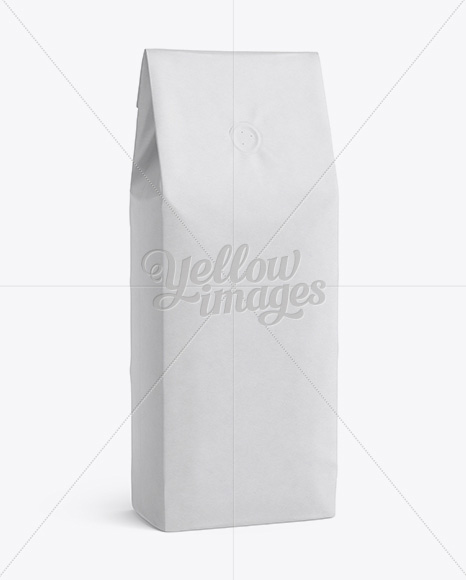 Download Coffee Bag With Valve Mockup Half Turned View In Bag Sack Mockups On Yellow Images Object Mockups