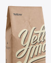 Kraft Coffee Bag With Valve Mockup - Half-Turned View - Free Download