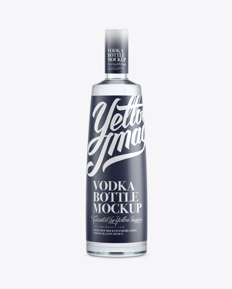 Download Clear Glass Vodka Bottle Mockup in Bottle Mockups on Yellow Images Object Mockups