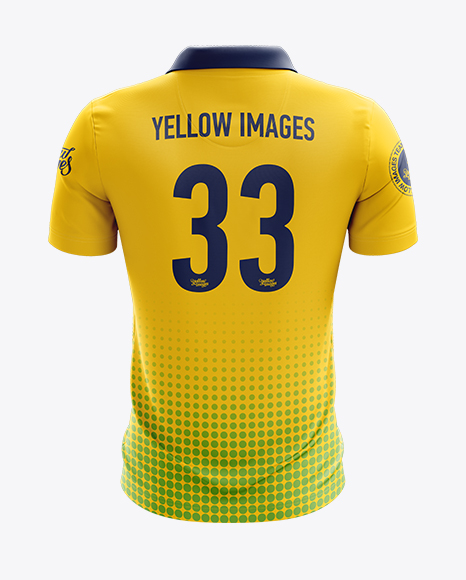 Soccer Polo T Shirt Mockup Back View In Apparel Mockups On Yellow Images Object Mockups