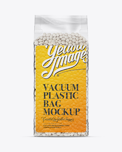 Download Navy Beans Vacuum Bag Mockup In Flow Pack Mockups On Yellow Images Object Mockups PSD Mockup Templates