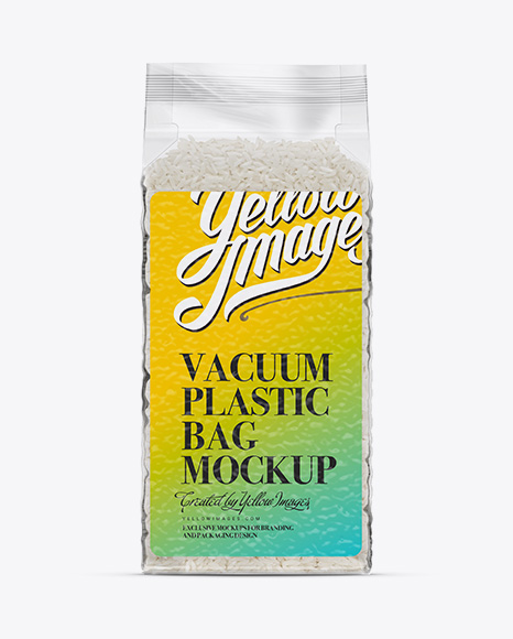 Download Rice Vacuum Plastic Bag Mockup in Flow-Pack Mockups on Yellow Images Object Mockups