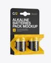 2 Pack Battery C Mockup - Halfside View - Free Download Images High