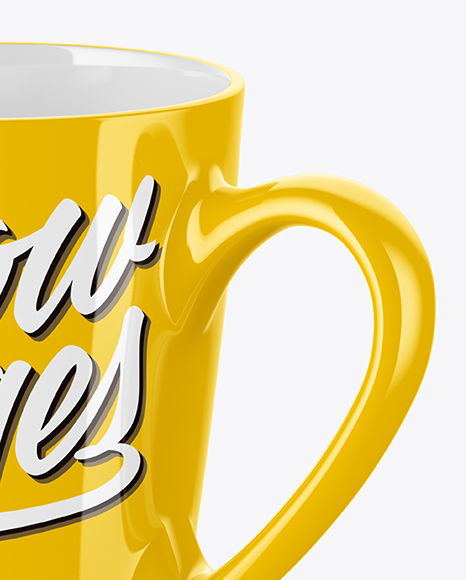 Glossy Mug Mockup   Half Side View (High Angle Shot) PSD #2