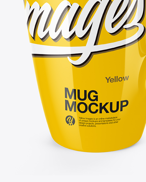 Glossy Mug Mockup   Half Side View (High Angle Shot) PSD #1