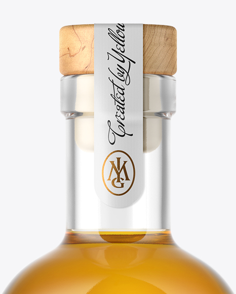 Single Malt Whisky Bottle with Wooden Cap Mockup PSD #5