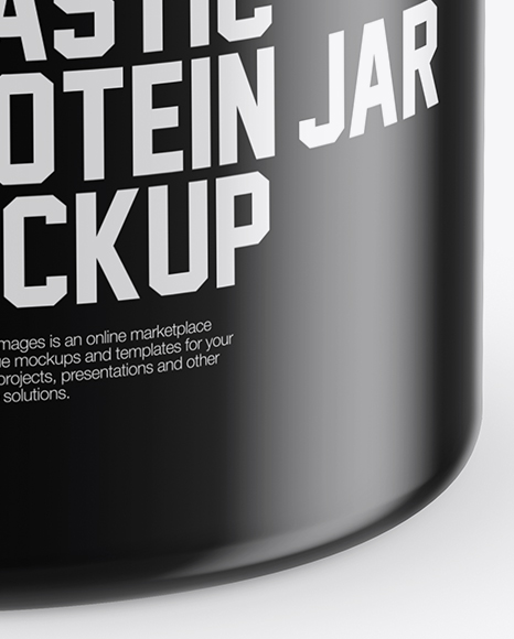 Glossy Plastic Protein Jar Mockup (High Angle Shot) PSD #4