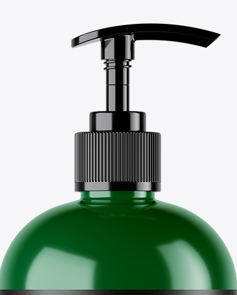 Glossy Cosmetic Bottle with Pump Mockup PSD #2