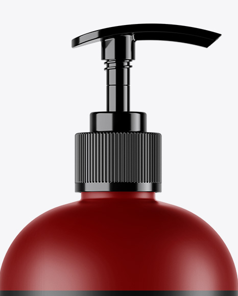 Matte Cosmetic Bottle with Pump Mockup PSD #2