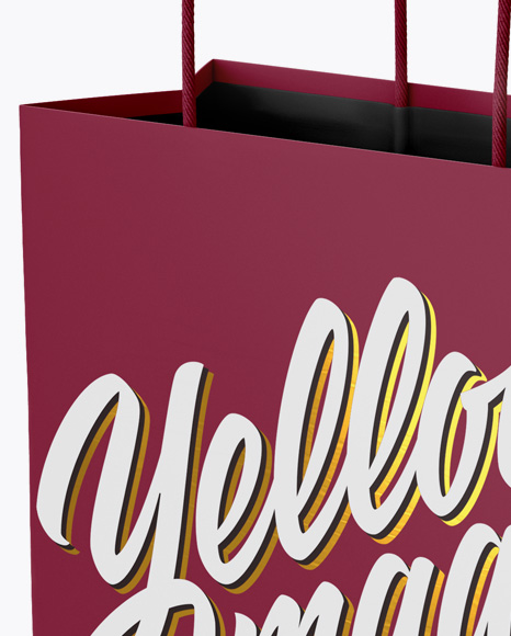 Download Matte Paper Bag Mockup Half Side View In Bag Sack Mockups On Yellow Images Object Mockups