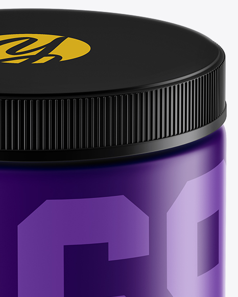 Matte Plastic Protein Jar Mockup (High Angle Shot) PSD #2