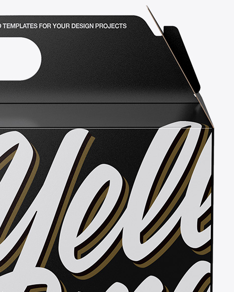 Glossy Paper Box Mockup   Front View PSD #1