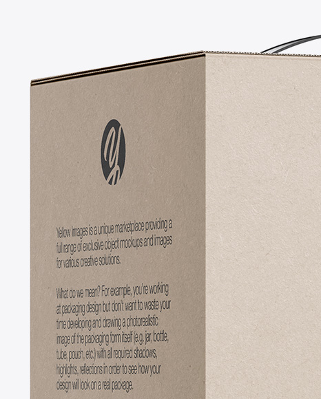 Kraft Box Mockup   Half Side View PSD #2