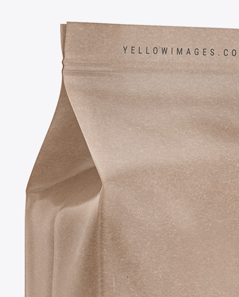 Download Kraft Coffee Bag Mockup - Half Side View in Bag & Sack Mockups on Yellow Images Object Mockups