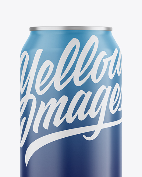 Matte Aluminium Can Mockup Front View In Can Mockups On Yellow Images Object Mockups