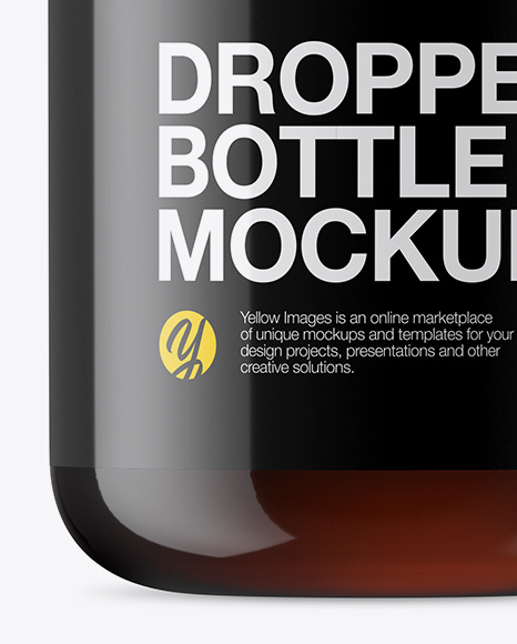 Amber Glass Dropper Bottle Mockup PSD #1