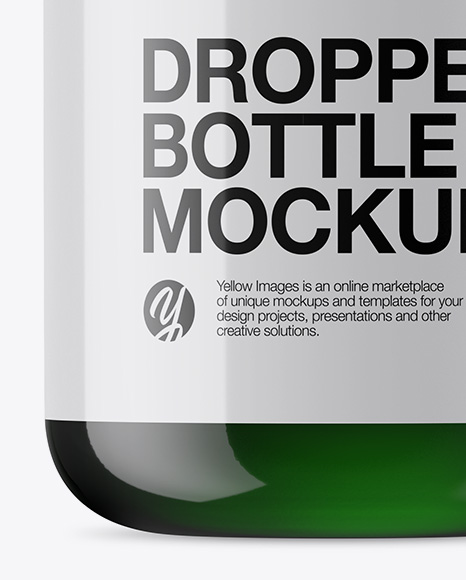 Green Glass Dropper Bottle Mockup PSD #1