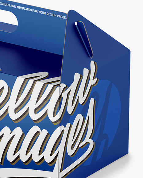 Matte Paper Box Mockup   Half Side View (High Angle Shot) PSD #2