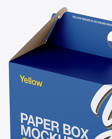 Matte Paper Box Mockup   Half Side View (High Angle Shot) PSD #1